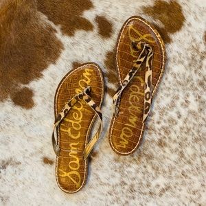 Sam Edelman Leopard Flip Flops